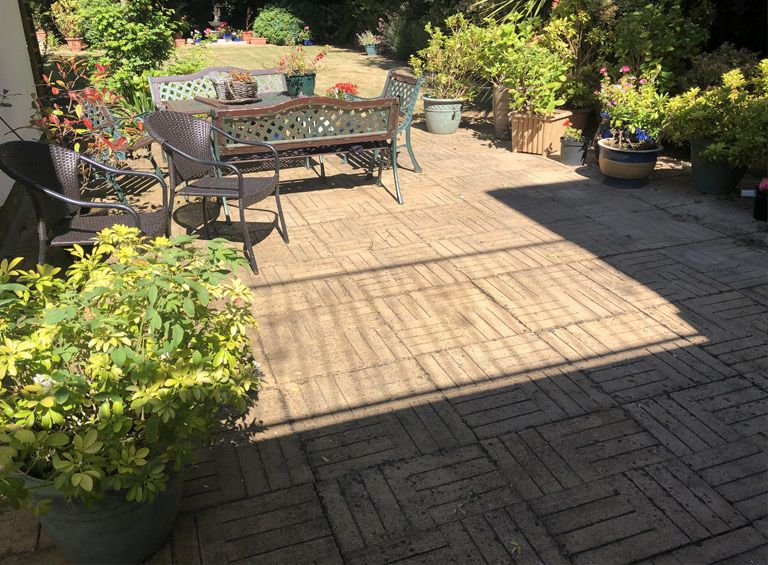 Before professional patio clean Rhos on Sea