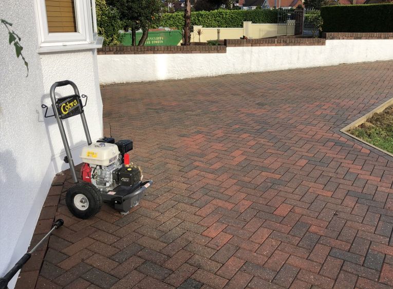 monoblock paving jet wash patio services conwy